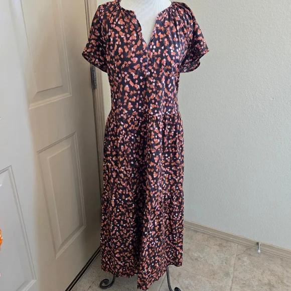 Johnny Was Calme Shirred Neck Tier Oversized Dress L 031039 cotton - Picture 2 of 6